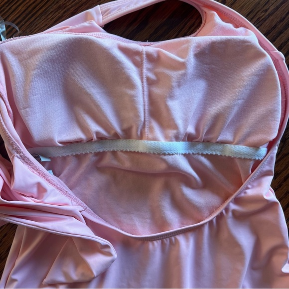 Cremieux One Shoulder One Piece Bow Bathing Suit, Pinky Peach, size Small - Picture 5 of 10